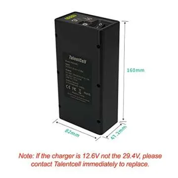 Talentcell 24V Lithium ion Battery PB240B1, Rechargeable 42980mAh 156Wh Li-ion Batteries Pack with DC 24V/12 Volt and 5V USB Output for LED Light Strip, CCTV Camera, Smartphone and More