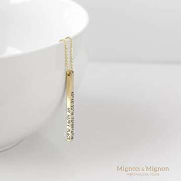 Personalized Coordinates Necklaces for Women Valentines Gift for Her Custom Engraved Bar Jewelry with Kids Names for Mom -4SBN