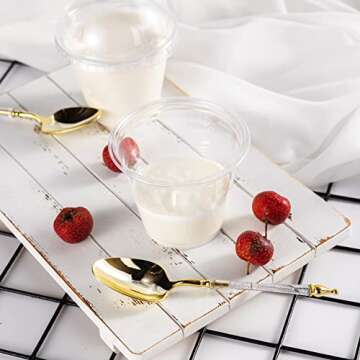 Lullaby 200Pack 9oz Clear Plastic Cups with Dome Lids, Dessert Cups with Lids, Disposable Parfait Cups, Party Cups Cupcake for Parties and Daily Use