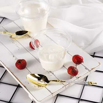 Lullaby 200Pack 9oz Clear Plastic Cups with Dome Lids, Dessert Cups with Lids, Disposable Parfait Cups, Party Cups Cupcake for Parties and Daily Use