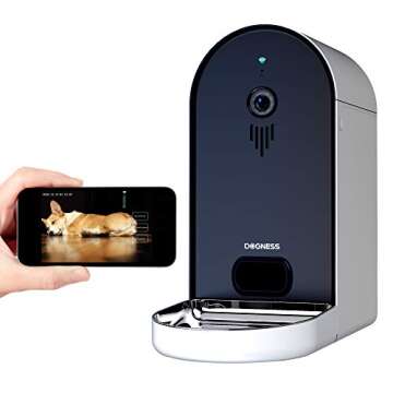 DOGNESS Automatic WiFi Dog/Cat Smart Camera Feeder - 6.5Lbs Large Capacity App Control Food Dispenser with WiFi, Portion Control, Voice Recording, Camera, Timer Programmable (Dark Blue)