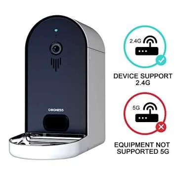 DOGNESS Automatic WiFi Dog/Cat Smart Camera Feeder - 6.5Lbs Large Capacity App Control Food Dispenser with WiFi, Portion Control, Voice Recording, Camera, Timer Programmable (Dark Blue)
