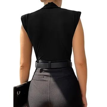 Stylish Wrapped V Neck Bodysuit Tops for Women