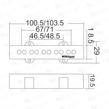 Wilkinson Bass Pickup WOJB5 Ceramic Jazz Bass Neck Bridge Pickups Set for 5-string JB style Electric...
