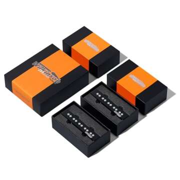 Wilkinson Bass Pickup WOJB5 Ceramic Jazz Bass Neck Bridge Pickups Set for 5-string JB style Electric Bass Guitar Parts (WOJB5)
