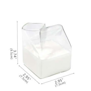Charming Glass Milk Carton Creamer Pitcher for Coffee Lovers