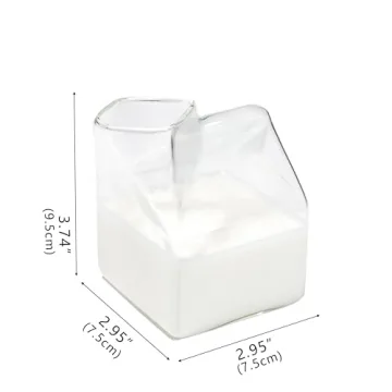 Charming Glass Milk Carton Creamer Pitcher for Coffee Lovers