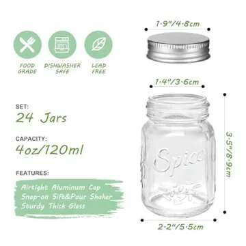 AuroTrends Spice Jars Set 24Pc with Labels Complete Collection