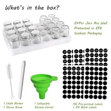 AuroTrends Spice Jars Set 24Pc with Labels Complete Collection