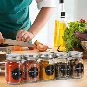 AuroTrends Spice Jars Set 24Pc with Labels Complete Collection