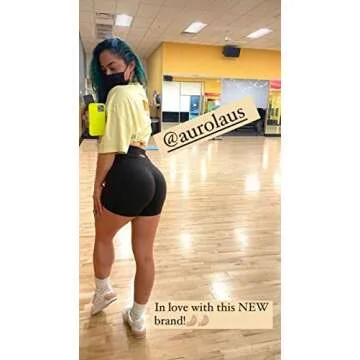 AUROLA Intensify Workout Shorts for Women Seamless Scrunch Short Gym Yoga Running Sport Active Exercise Fitness Shorts(XS,Black)