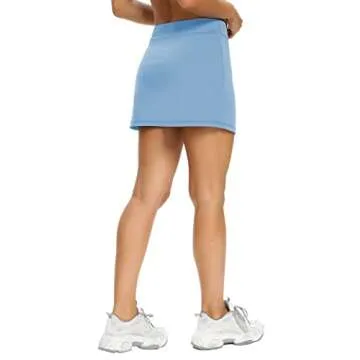 LouKeith Tennis Skirts for Women Golf Athletic Activewear Skorts Mini Summer Workout Running Shorts with Pockets Sky Blue XS