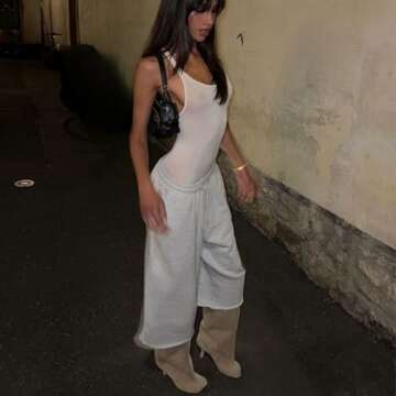 Yishaweiqi Beige Suede Knee High Boots for Women