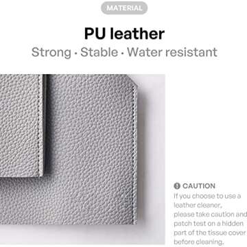 carrotez Tissue Box Cover, [Refined] Modern PU Leather Rectangular Tissue Box Holder - Decorative Ho...