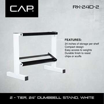 CAP Barbell White 24" Dumbbell Storage Rack