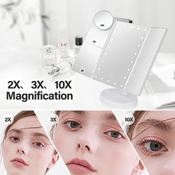 DenCert Lighted Makeup Mirror with 10X Magnification