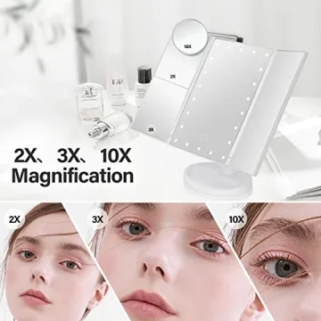 DenCert Lighted Makeup Mirror with 10X Magnification