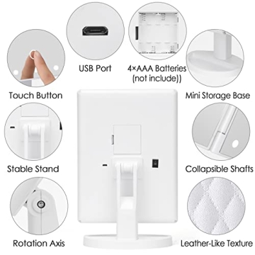 DenCert Lighted Makeup Mirror with 10X Magnification