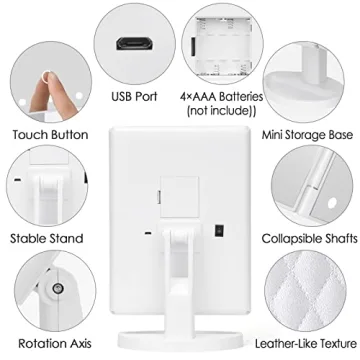 DenCert Lighted Makeup Mirror with 10X Magnification