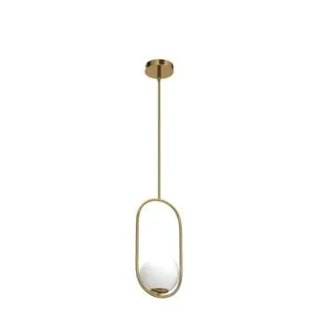 SeeU Modern Pendant Lighting Gold Globe Pendant Light Fixture,Mid Century Chandelier One Light Hanging Fixture for Kitchen Island,Adjustable Length Indoor Lighting for Dinning Room Bedroom