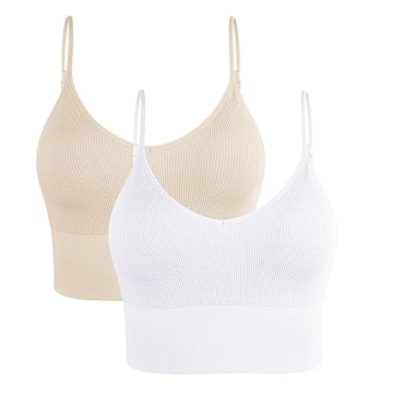 Litthing Longline Sports Bras for Women Cami Bra Padded Bralette with Spaghetti Strap Seamless V Nec...