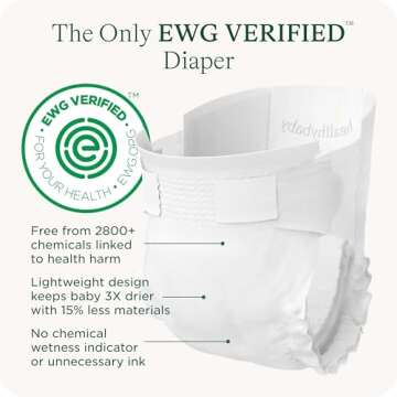 HealthyBaby Our Diapers | EWG Verified Safe & Plant-Based Diapers | Absorbent for Leak Protection | ...