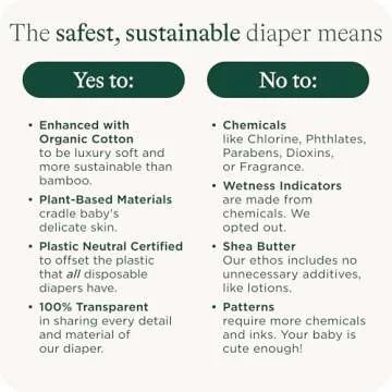 HealthyBaby Our Diapers | EWG Verified Safe & Plant-Based Diapers | Absorbent for Leak Protection | Soft Organic Cotton Shell | Chlorine-Free Diaper for Sensitive Skin | Size 2 (66 Diapers)
