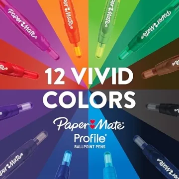 Paper Mate Profile Pens, Bold 1.4mm, 12 Assorted Colors