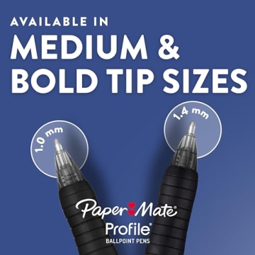 Paper Mate Profile Pens, Bold 1.4mm, 12 Assorted Colors