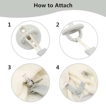 Pacifier Clip for Baby Boy and Girl, Linen Soft Fabric Strap, Pacifier Leash Holder Binky Clip, Striped Soothie Holder Unisex