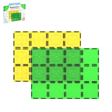 PicassoTiles Kids Toy Magnetic Building Blocks Magnet Tiles Supersized 2pc Large Stabilizer Base Jum...