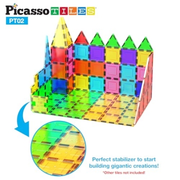 PicassoTiles Magnetic Building Blocks for Kids - Safe & Creative
