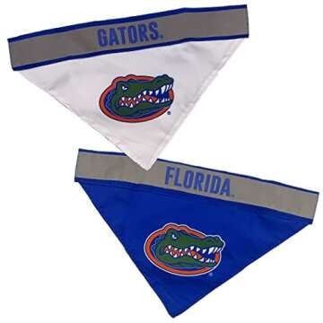 Pets First NCAA Florida Gators TIE Bandana, Small/Medium. Dog Football Reflective Bandana Scarf Bib ...