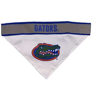 Pets First NCAA Florida Gators TIE Bandana, Small/Medium. Dog Football Reflective Bandana Scarf Bib for Pet, Cat, or Dog. The Ultimate Game-Day, Party Bandana
