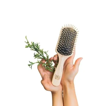 TEK Large Rectangular Ash Wood Brush for Healthy Hair