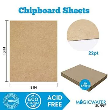 50 Chipboard Sheets 8 x 10 inch - 22pt (point) Light Weight Brown Kraft Cardboard for Scrapbooking &...