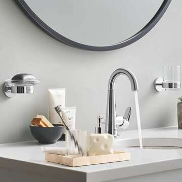 WORHE Italy Travertine Stone Vanity Tray for Jewelry, Perfume, Makeup, Candle,Natural Marble Decorative Trays for Bathroom Dresser Rectangle Kitchen Storage Organizer for Home Decor Beige (WH020)