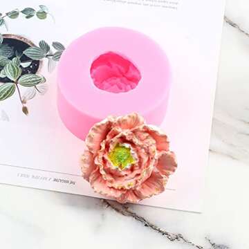 Mujiang 3D Peony Flower Cake Decorating Silicone Jello Sugar Chocolate Fondant Molds