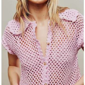 Trendy LifeShe Crochet Crop Top for Women Summer