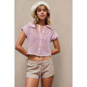 Trendy LifeShe Crochet Crop Top for Women Summer