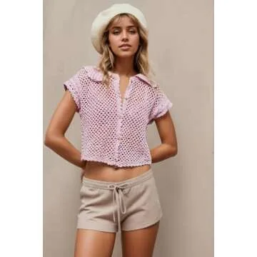 Trendy LifeShe Crochet Crop Top for Women Summer