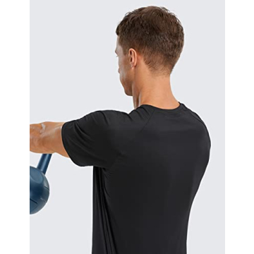 CRZ YOGA Men's Workout T-Shirt Quick Dry Stretch Tee