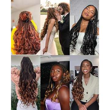 Aeagoo French Curl Braiding Hair Pre Stretched 20 Inch 8 Packs Bouncy Loose Wavy Braiding Hair Hot Water Setting Yaki Texture French Curly Braiding Hair Extensions for Black Women(20 Inch,1B#)