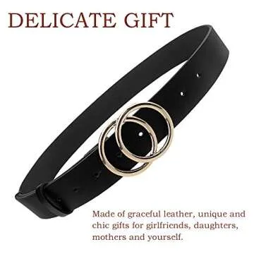 Stylish Udekit Women's Double O Ring Leather Belts Set 3pcs