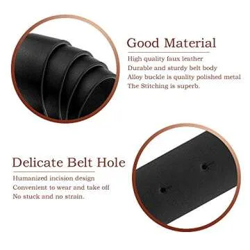 Stylish Udekit Women's Double O Ring Leather Belts Set 3pcs