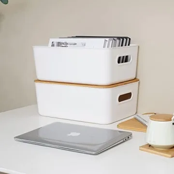 Citylife 4 PCS Stackable Storage Bins with Lids