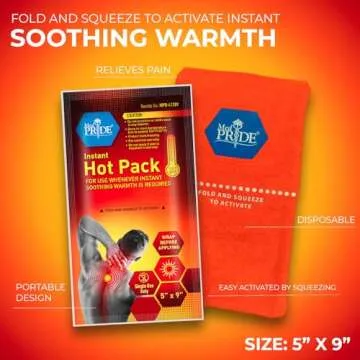 MED PRIDE Instant Hot Packs – Large 5” x 9” Disposable Heat Therapy Pads (24-Pack) – Fast-Ac...