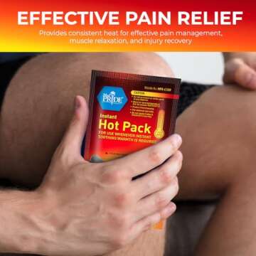 MED PRIDE Instant Hot Packs – Large 5” x 9” Disposable Heat Therapy Pads (24-Pack) – Fast-Acting Pain Relief for Muscles, Cramps, and Injuries – Includes 3 Soft Fabric Wraps