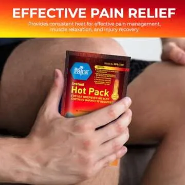 MED PRIDE Instant Hot Packs – Large 5” x 9” Disposable Heat Therapy Pads (24-Pack) – Fast-Acting Pain Relief for Muscles, Cramps, and Injuries – Includes 3 Soft Fabric Wraps