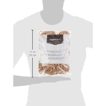 Amazon Basics Rubber Bands, Size 33 (3-1/2 x 1/8 Inch), 600 Bands/1 lb Pack, 3-Pack, Tan